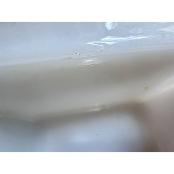 Vintage Fire King Atomic Blue Heaven Loaf Pan 5.5" X 10.5" X 2.5" White Glass - Picture 9 of 9